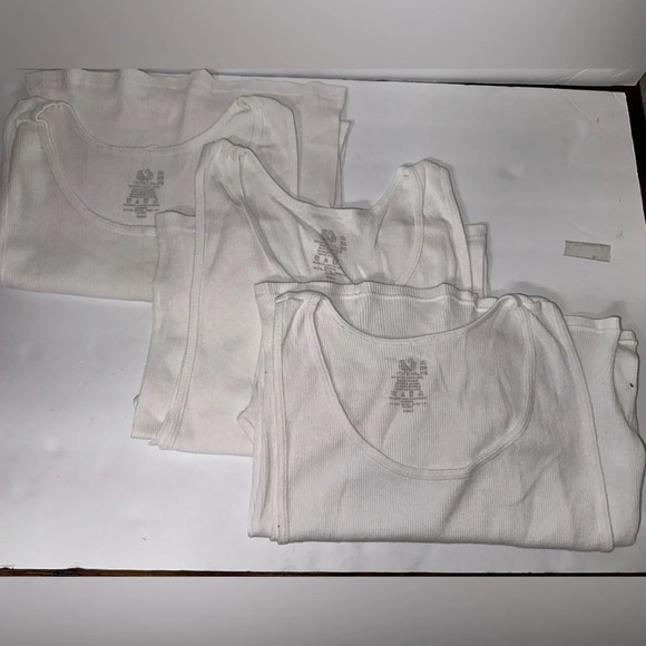 Fruit of the Loom 3 White Tank Tops Size 2XL - Picture 2 of 4